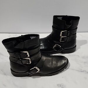 Steve Madden Black Leather Biker Boots